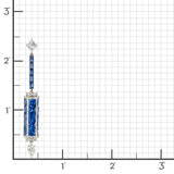 Sapphire & Diamond Long Barrel Earrings