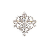 Estate Edwardian Diamond Knife-Edge Scroll Pin Pendant