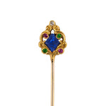 Estate Art Nouveau T. B. Starr Multi-Color Gemstone Stick Pin