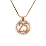 Estate Pearl 25th Anniversary Pendant Necklace
