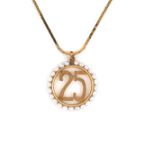Estate Pearl 25th Anniversary Pendant Necklace