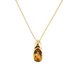 Estate Citrine 20th Century Cut Pear-Shape Pendant Necklace