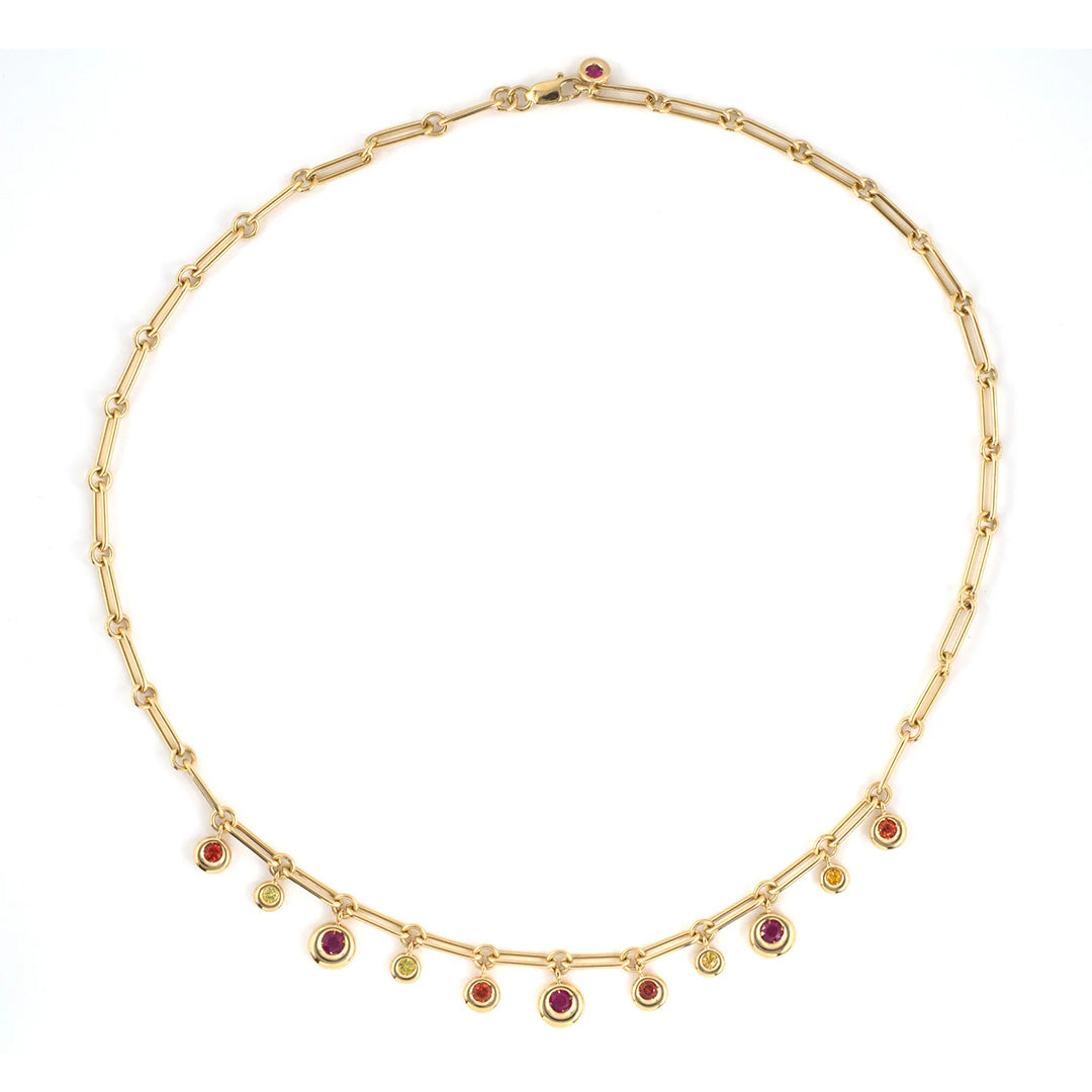 Estate Chaumet Anneau Ruby & Sapphire Festoon Necklace