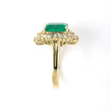 Colombian Emerald & Diamond Cluster Ring