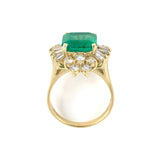 Colombian Emerald & Diamond Cluster Ring