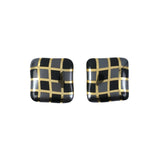 Angela Cummings Hematite & Black Jade Checkerboard Earrings