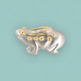 Platinum & Gold Frog Pin
