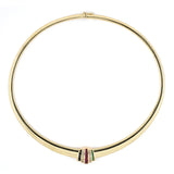 Multi-Color Gemstone Slide Tapered Omega Necklace