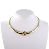 Multi-Color Gemstone Slide Tapered Omega Necklace