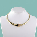 Multi-Color Gemstone Slide Tapered Omega Necklace