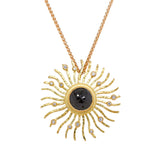 Black Diamond Sunburst Pendant Necklace