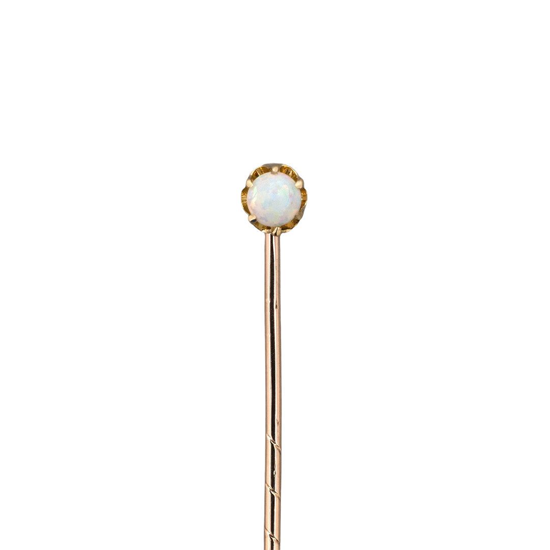 Opal Scalloped-Set Stick Pin