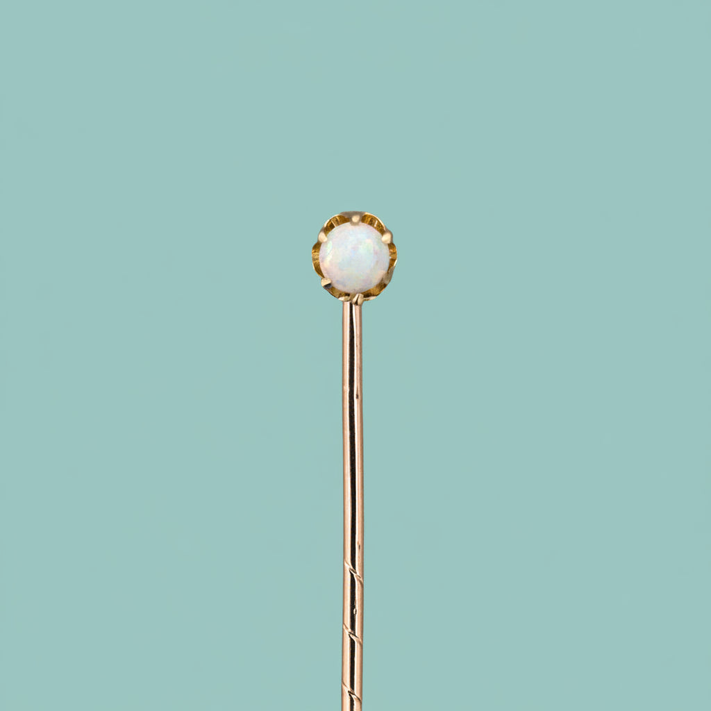 Opal Scalloped-Set Stick Pin