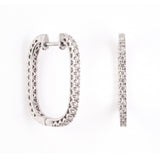 Diamond Cushion-Shaped Hoop Earrings
