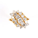 Diamond 3-Row Tiered Twist Ring