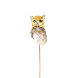 Art Nouveau Demantoid Garnet & Pearl Owl Stick Pin