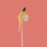Victorian Tri-Color Gold & Enamel Pheasant Stick Pin