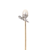 Edwardian Pearl & Diamond Acorn Stick Pin
