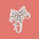 Art Deco Mauboussin Diamond Ribbon Pin