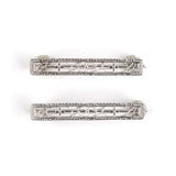 Art Deco Krementz Geometric Openwork Safety Pins, Set of 2