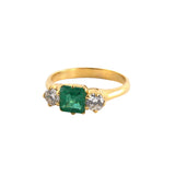 Emerald & Diamond 3-Stone Ring
