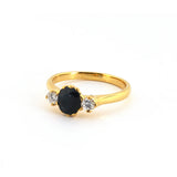 Sapphire & Diamond 3-Stone Ring