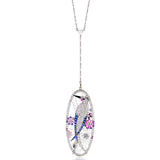 Art Deco Multi-Gemstone Magpie Pin-Pendant Necklace