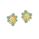Green Sapphire Lunar Galaxy Earrings