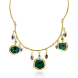 Sliced Trapiche Emerald & Black Diamond Necklace