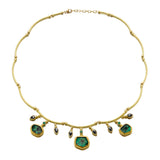 Sliced Trapiche Emerald & Black Diamond Necklace