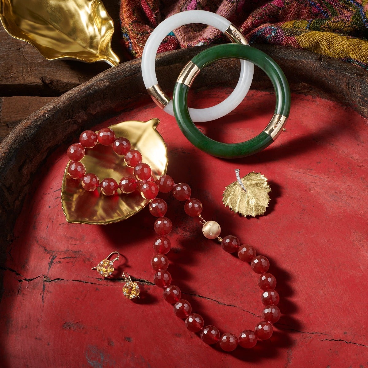 Pacific Bangle in White Jade