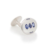 Oval Triple Sapphire Cufflinks