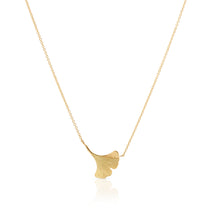 Gudrun Langner Brushed Gold Ginkgo Pendant Necklace