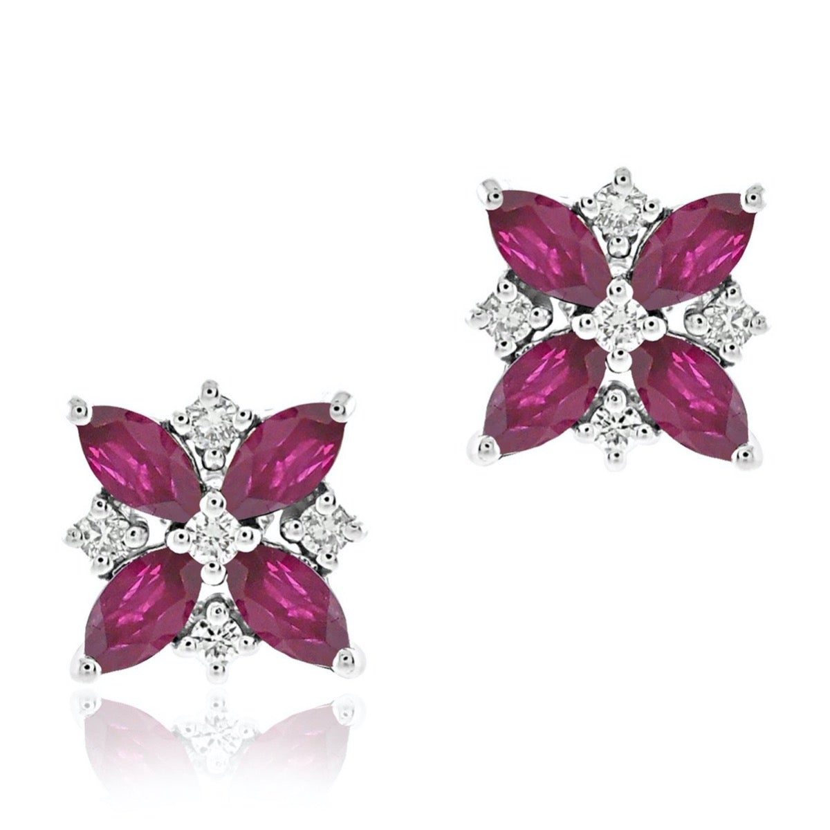 Celeste Earrings in Rubies & Diamonds