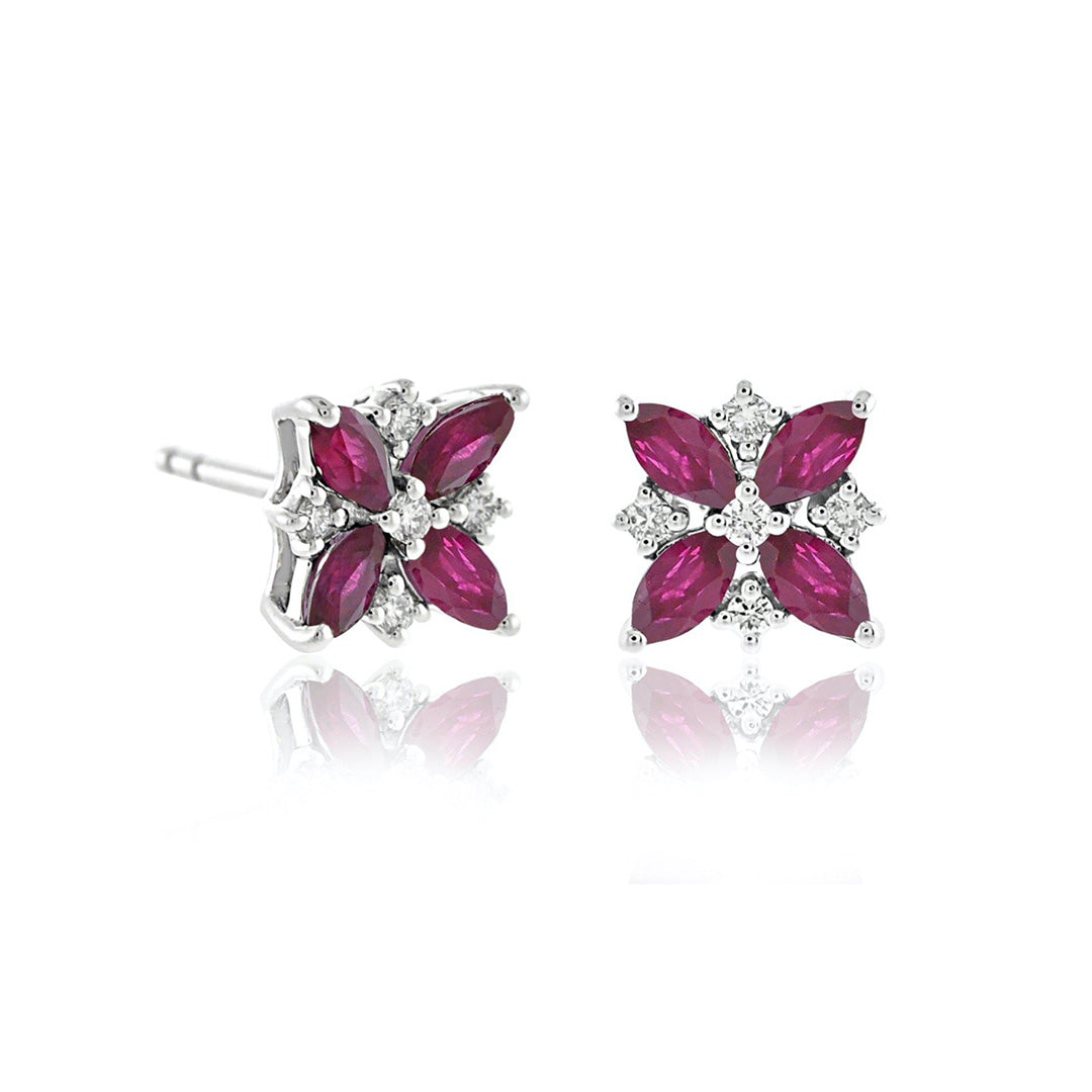 Gump's Signature Celeste Earrings in Rubies & Diamonds