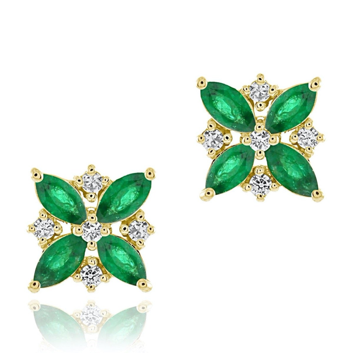 Gump's Signature Celeste Earrings in Emeralds & Diamonds