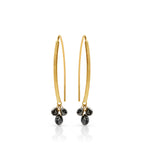 Barbara Heinrich Half Pair Black Diamond Navette Earrings