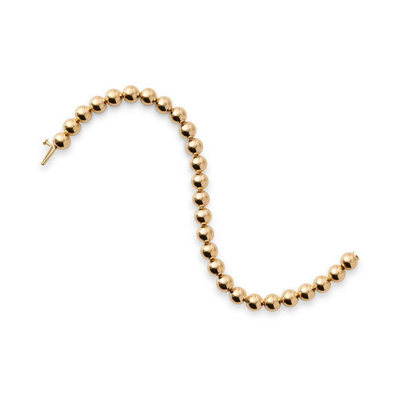 7mm Gold Bead Bracelet