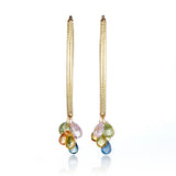 Multicolor Sapphire Navette Earrings