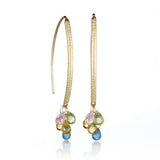 Multicolor Sapphire Navette Earrings
