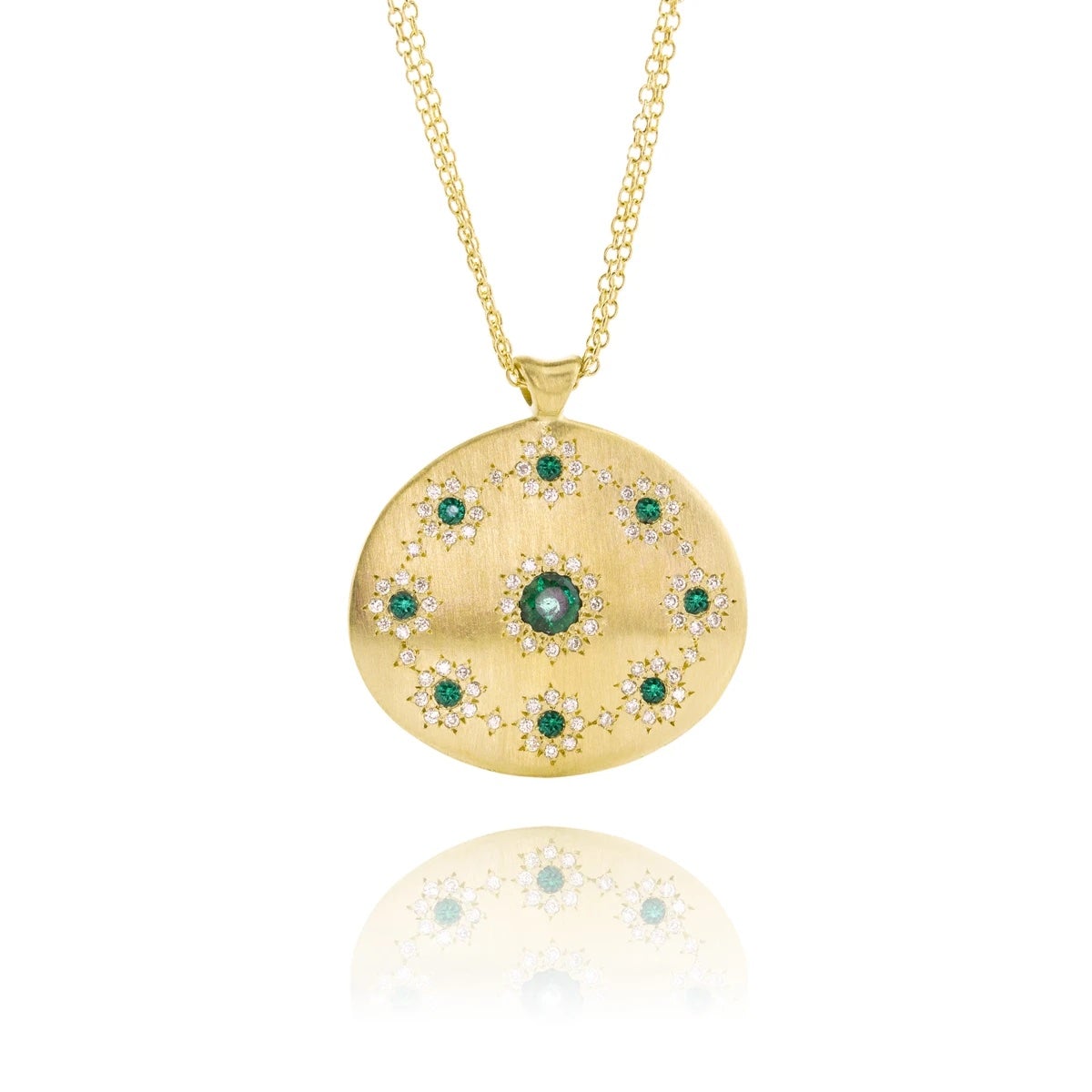 Adel Chefridi Emerald Shimmer Universe Pendant Necklace
