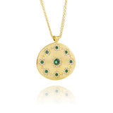 Emerald Shimmer Universe Pendant Necklace
