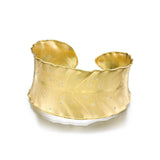 Gold Scattered Diamond Leaf Cuff