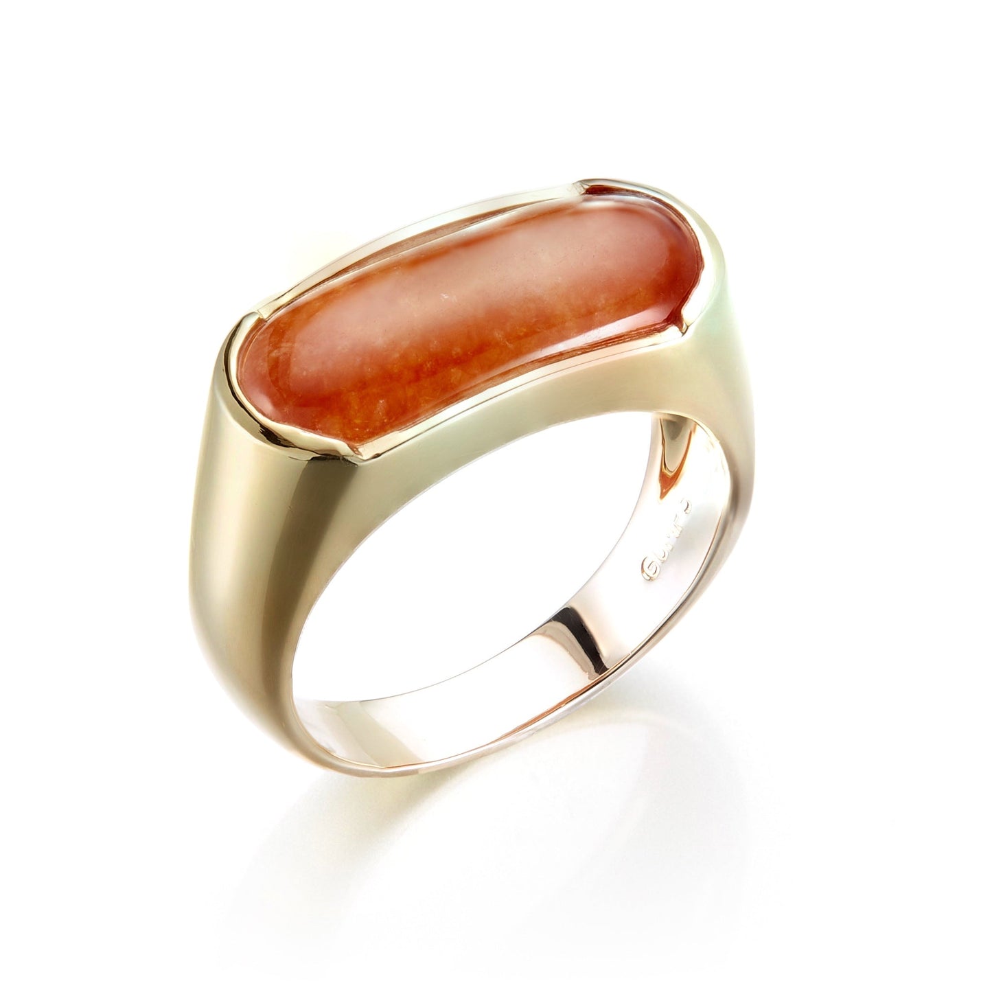 Gump's Signature Men's Red Jade Saddle Ring