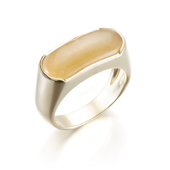 Gump's Signature Men's Yellow Jade Saddle Ring