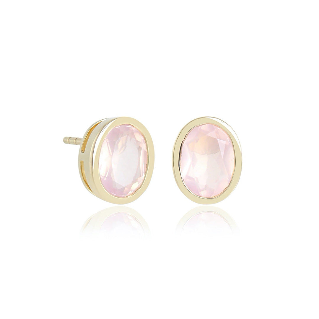 Gump's Signature Joan Stud Earrings in Rose Quartz