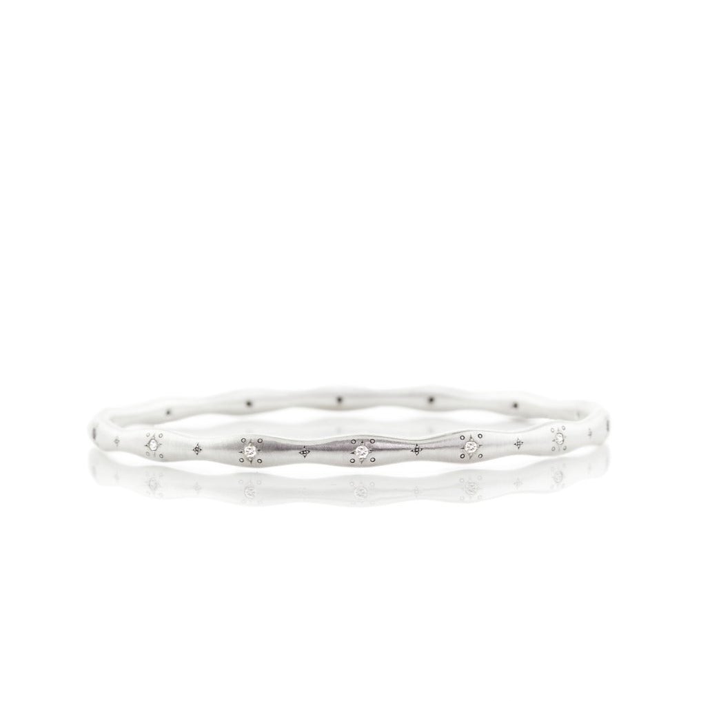 Adel Chefridi Stepping Stone Wavy Diamond Bangle