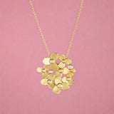 Trillium & Diamond Cluster Pendant Necklace
