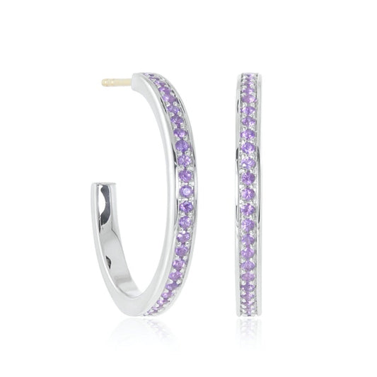 Gump's Signature Gigi Hoop Earrings in Amethyst