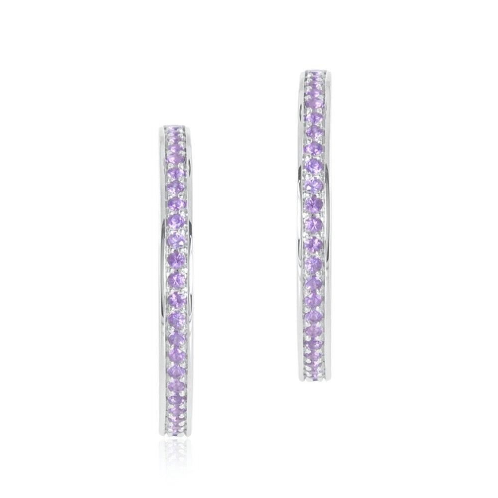 Gigi Hoop Earrings in Amethyst